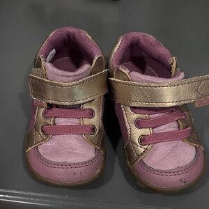 pediped Metallic Gold and Mauve Toddler Sneakers